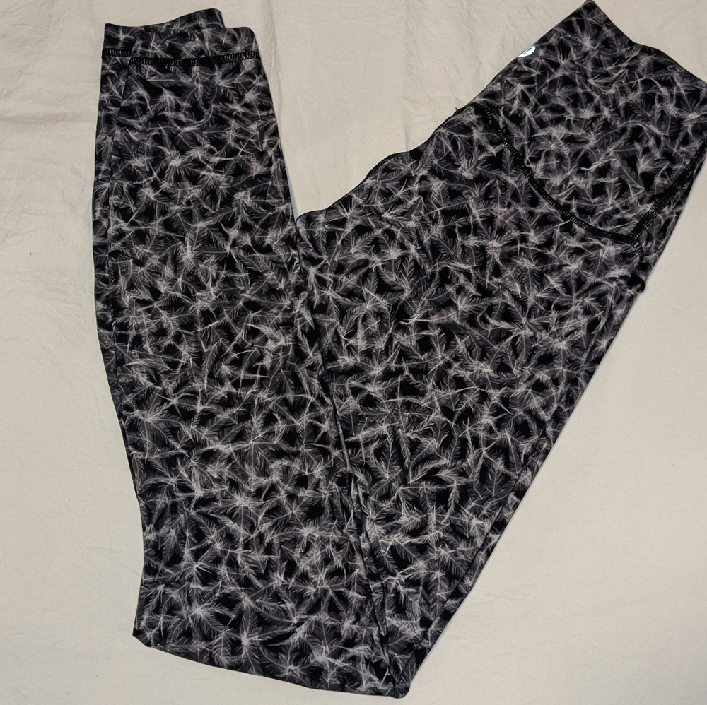 Lululemon Wunder Under Hi-waist Nulux Feather Print Legging White